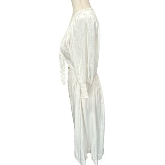 Free People String of Hearts White Smocked Dress Full Size XS - Picture 4 of 12